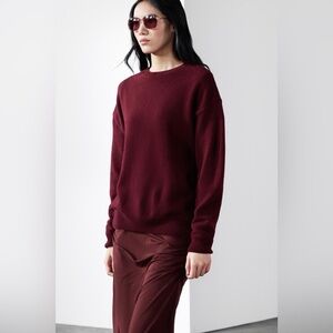 Zara Knit Pullover Sweater in burgundy size small